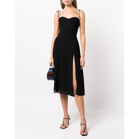 NEW Reformation Juliette Dress Black 8